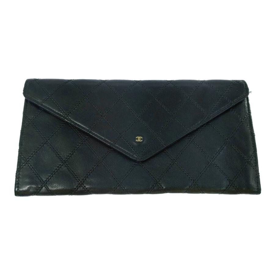 CHANEL シャネル ワイルドステッチ・ココマーク・長財布/ブラック 