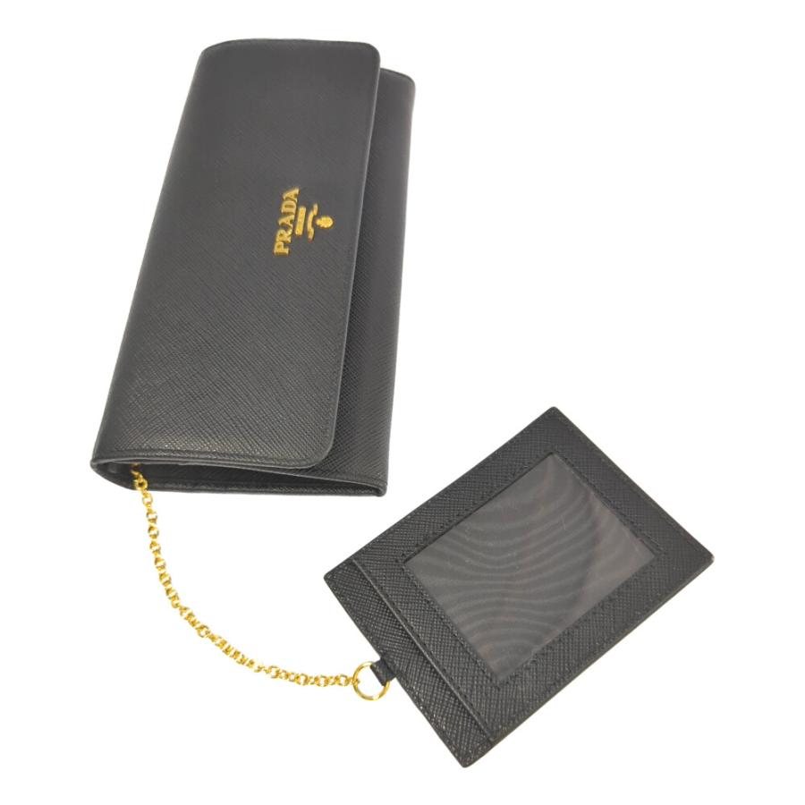 未使用級 PRADA プラダ 箱付き マネークリップ サフィアーノ ロゴ金具 美品 PRADA プラダ 箱付き マネークリップ サフィアーノ ロゴ