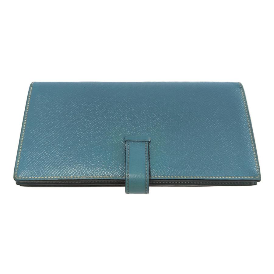 エルメス ベアン スフレ 長財布 ブルージーン            保存箱あり エルメス ベアン スフレ 長財布 ブルージーン 保存箱あり