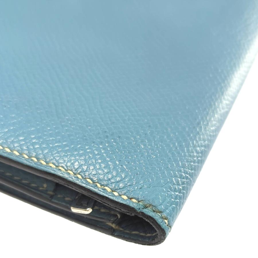 エルメス ベアンスフレ ブルー ヴォーエプソン シルバー金具 長財布 ブランド HERMES エルメス ベアンスフレ・ヴォーエプソン シルバー金具 長
