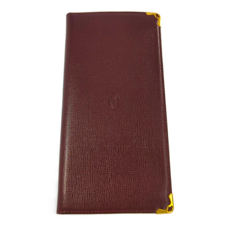 カルティエ 長財布 札入れ マストライン レザー ボルドー 極美品 極美品】 Cartier カルティエ マストライン ボルドー 長財布・お