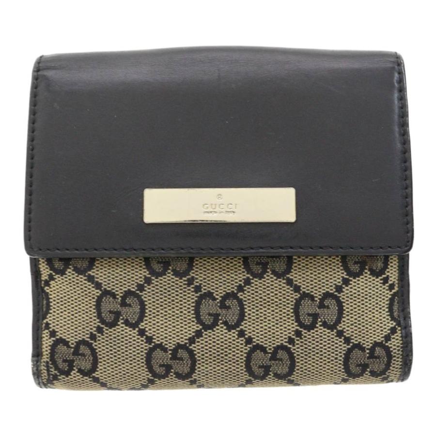 GUCCI（グッチ） GGキャンバス・2つ折り財布 Wホック ロゴプレート