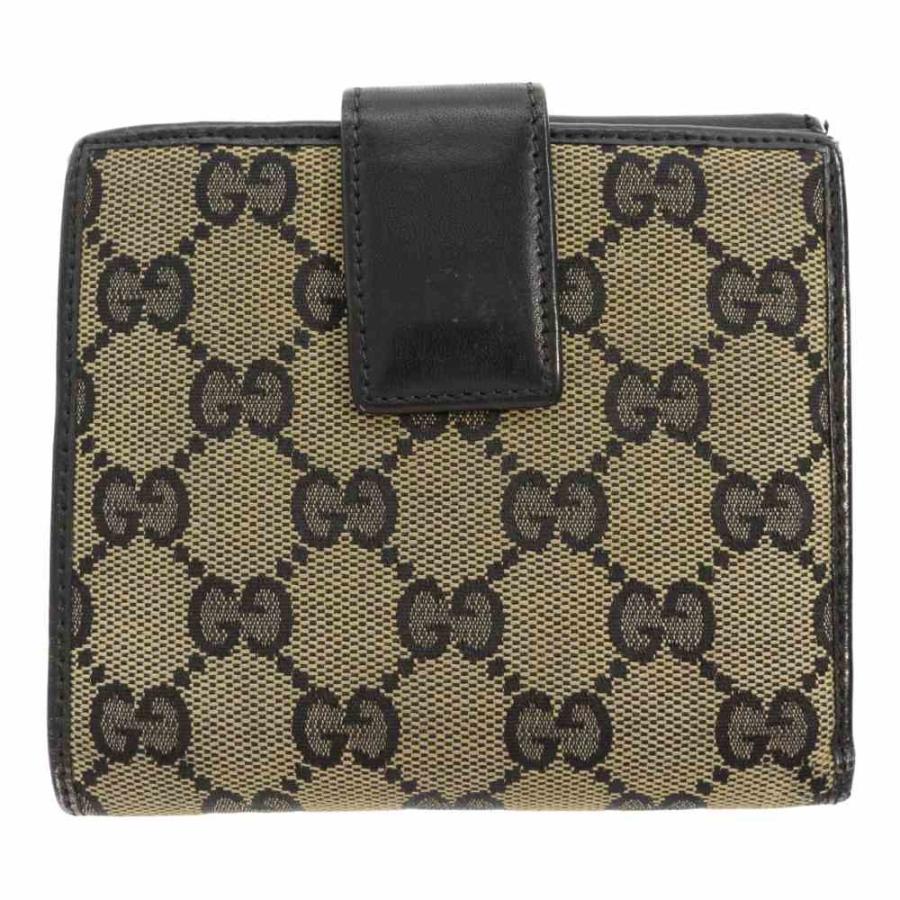 GUCCI（グッチ） GGキャンバス・2つ折り財布 Wホック ロゴプレート
