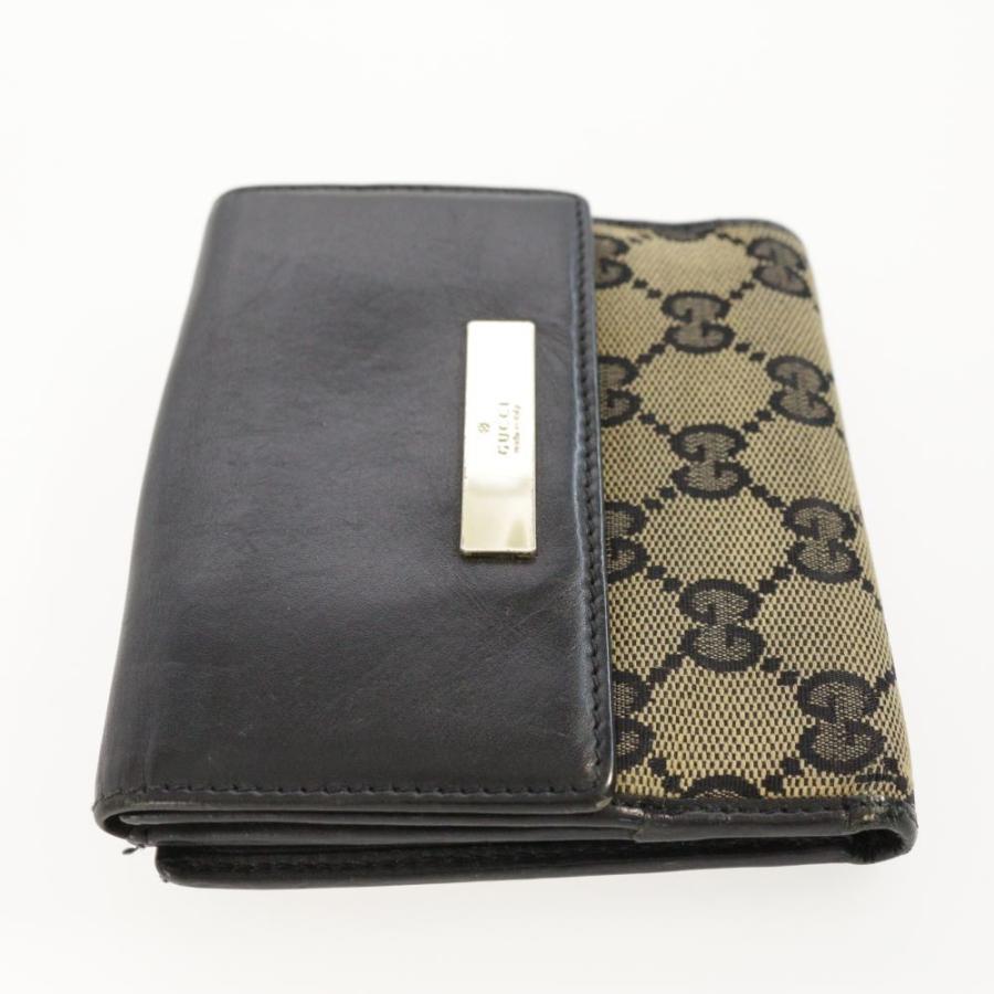 GUCCI（グッチ） GGキャンバス・2つ折り財布 Wホック ロゴプレート