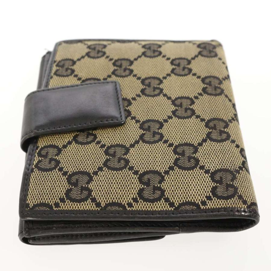 GUCCI（グッチ） GGキャンバス・2つ折り財布 Wホック ロゴプレート
