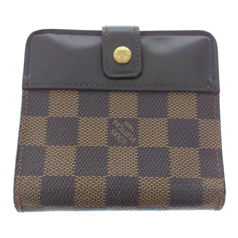 ルイヴィトン ダミエ・コンパクトジップ・2つ折り財布/N61668/ブラウン/LOUIS VUITTON 翌日配送可/b191204