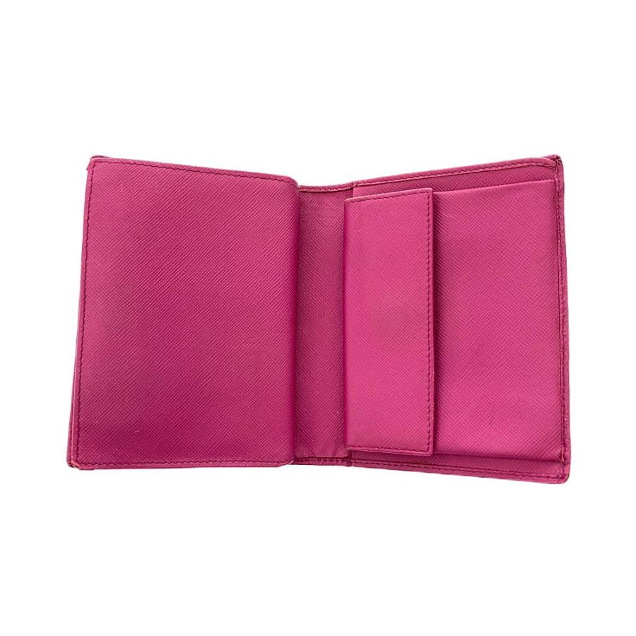 プラダ　二つ折り財布　ピンク　トライアングル PRADA（プラダ） 2つ折り財布 トライアングルロゴ/M668A/FUXIA/PRADA