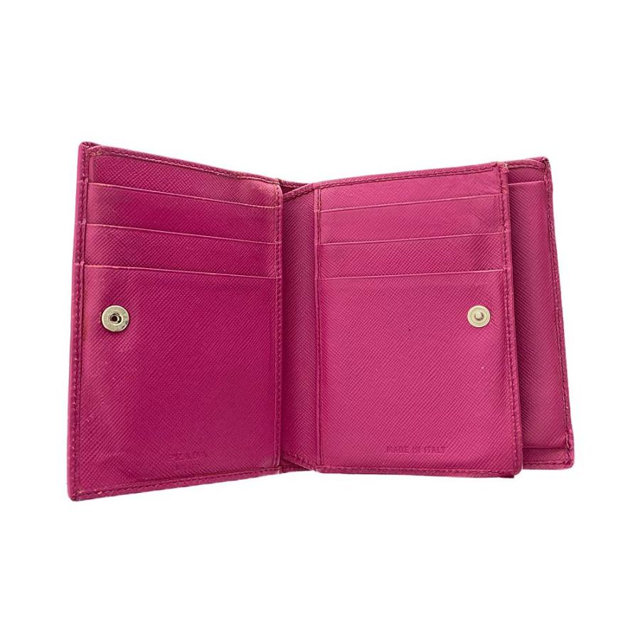 PRADA（プラダ） 2つ折り財布 トライアングルロゴ/M668A/FUXIA/PRADA