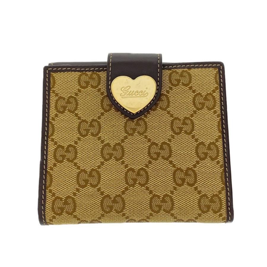 GUCCI（グッチ） GGキャンバス・2つ折り財布 Wホック ハート/203549