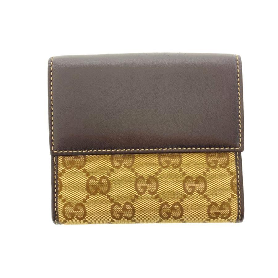 GUCCI GGキャンバス リボン 折りたたみ財布 箱付 GUCCI（グッチ） GGキャンバス・2つ折り財布 Wホック ハート/203549