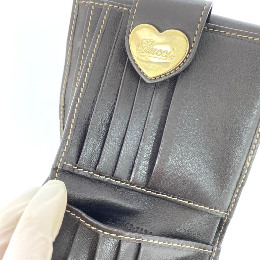 GUCCI 二つ折り財布 GG 美品✨ GUCCI（グッチ） GGキャンバス・2つ折り財布 Wホック ハート/203549