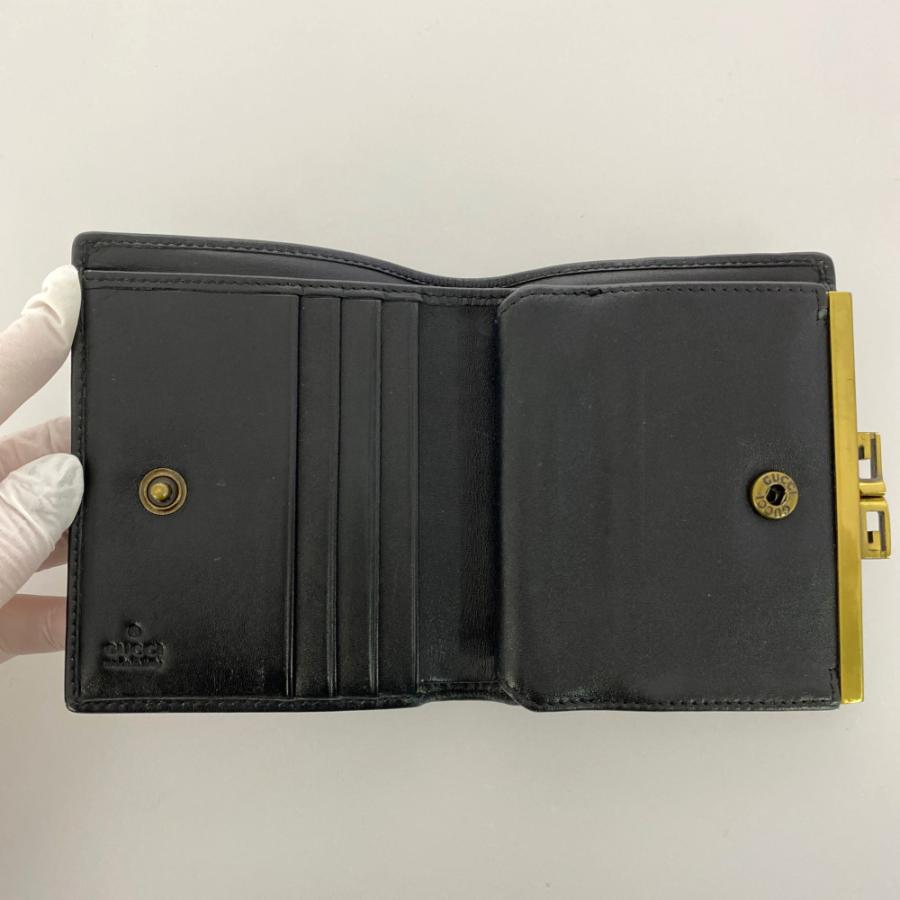GUCCI グッチ GGキャンバス 二つ折り財布 がま口 GUCCI グッチ GGキャンバス・がま口 Wホック 2つ折り財布/0416
