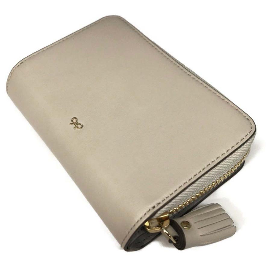美品 ANYA HINDMARCH 二つ折り財布 グレー アニヤハインドマーチ WINK・Compact Wallet 2つ折り財布