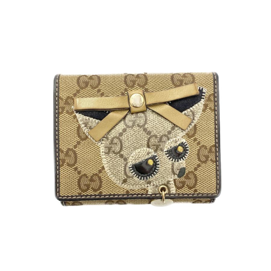 グッチ GGキャンバス・グッチョリ・チワワ・Brando・Wホック・2つ折り  