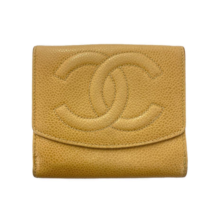 CHANEL 二つ折り財布　キャビアスキン デカココ ココマーク 茶 24006193_01.jpg