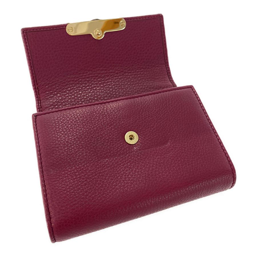 GUCCI グッチ バンブー・レザー2つ折り財布/257017/ボルドー/GUCCI  