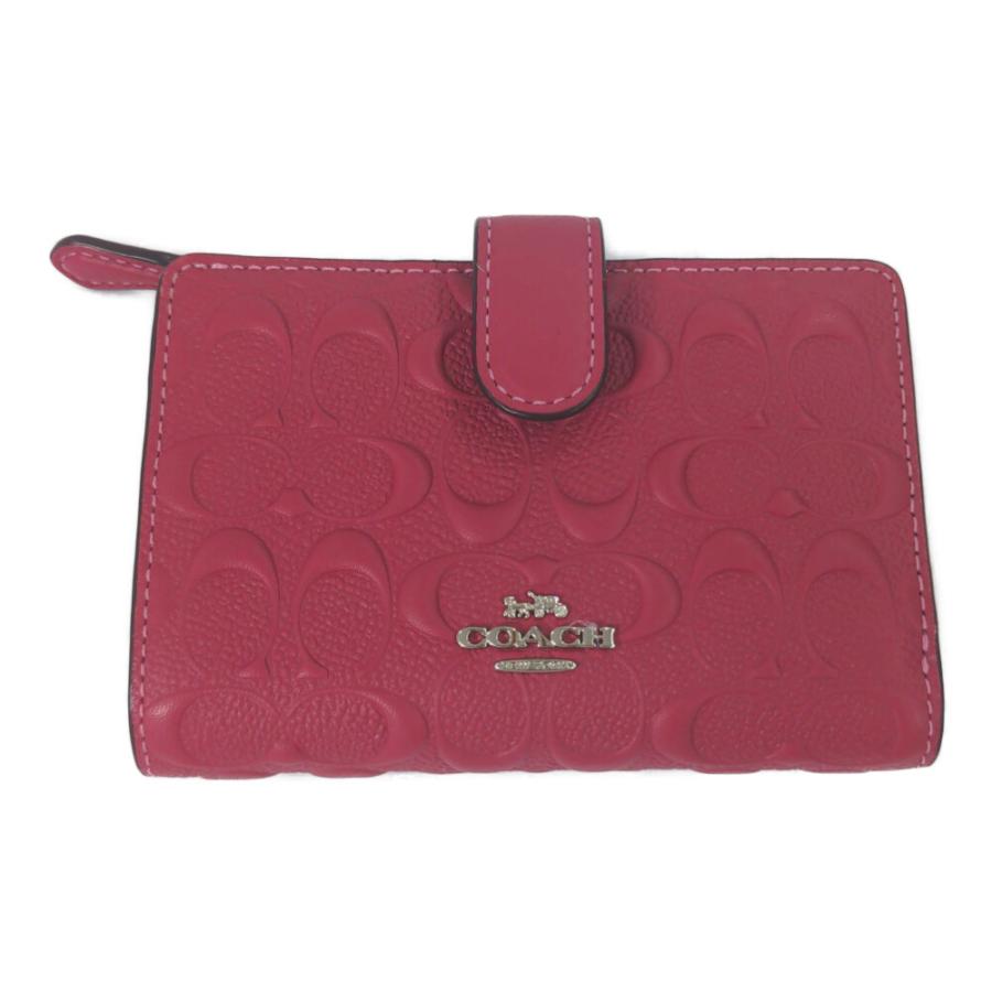 コーチ シグネチャーエンボスレザー 2つ折り財布/F67565/ピンク/COACH 