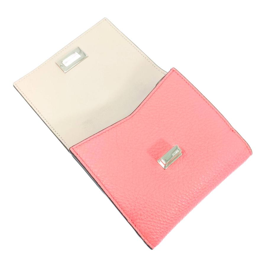 フェンディ FENDI ピーカブー 二つ折財布 ピンク 8M0438 新品同様 FENDI - フェンディ FENDI ピーカブー 二つ折財布 ピンク 8M0438 新品