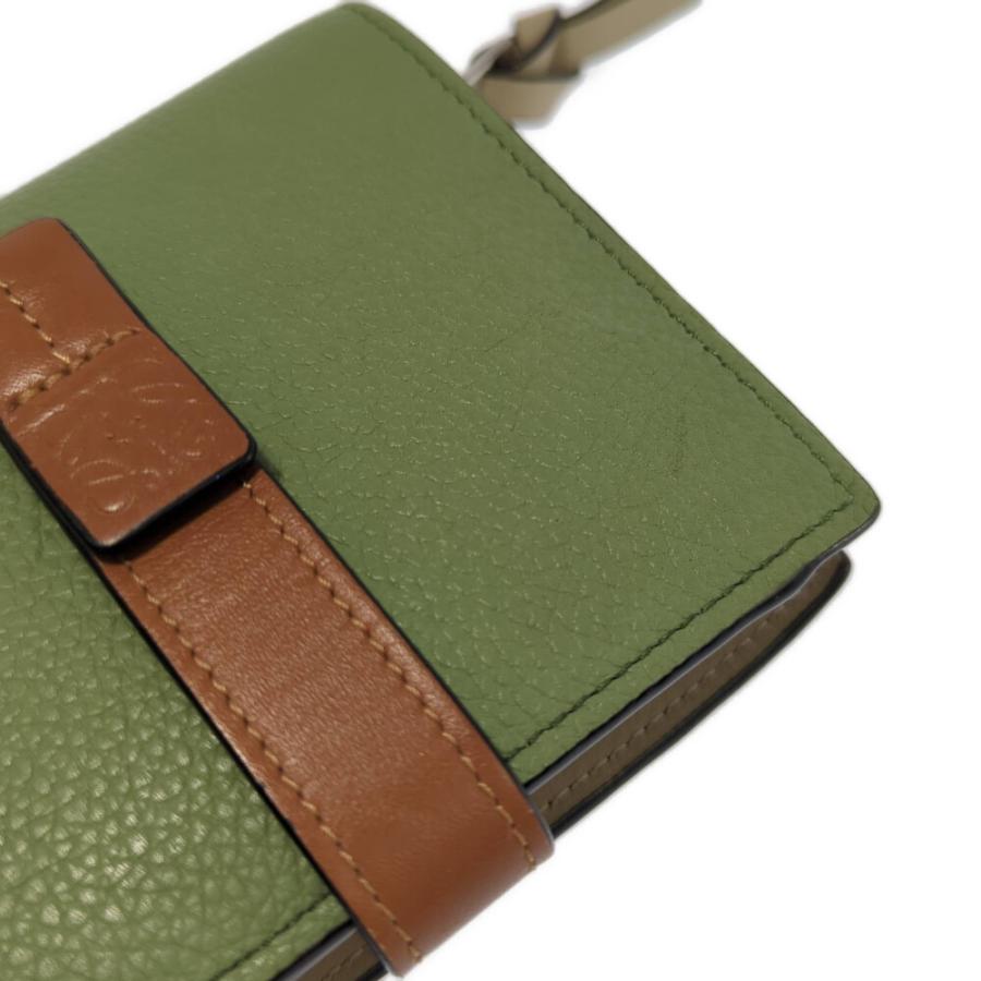 【美品】LOEWE 財布 グリーン リピート トライフォールド ウォレット ロエベ 三つ折り財布 トライフォールドウォレット ローズマリー