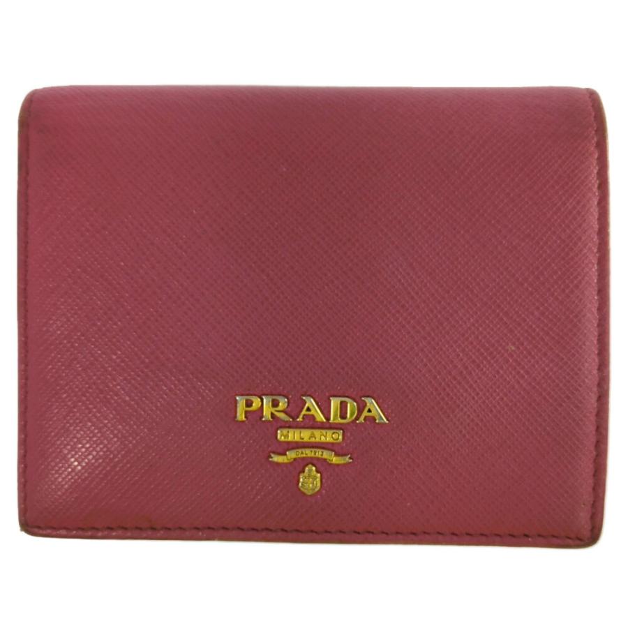 PRADA プラダ 2つ折り財布/ピンク/翌日配送可/b251003/592660