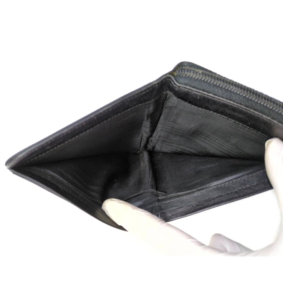 PRADA　プラダ　ナイロン　レザー　二つ折り財布　ブラック　三角プレート　黒 定番 大人気 PRADA プラダ 二つ折り財布 ナイロン 黒 三角