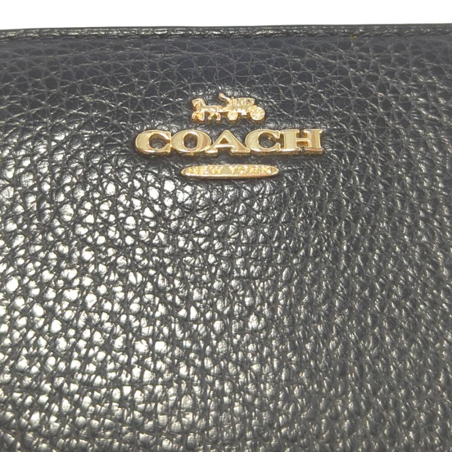 COACH（コーチ） (ラスト1点) ロゴプレート レザー 2つ折り財布