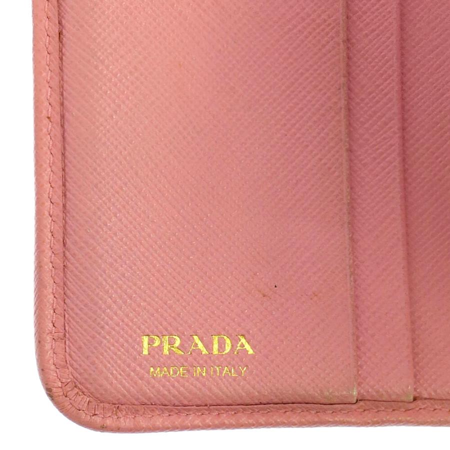 PRADA（プラダ） サフィアーノ・2つ折り財布/ピンク/ミニ財布/ゴールド