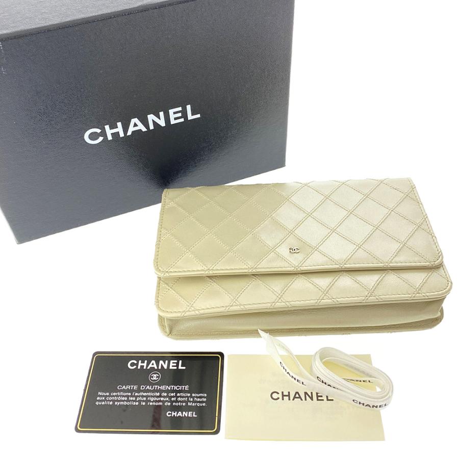 CHANEL（シャネル） ビコローレ・チェーンウォレット財布/ホワイト系