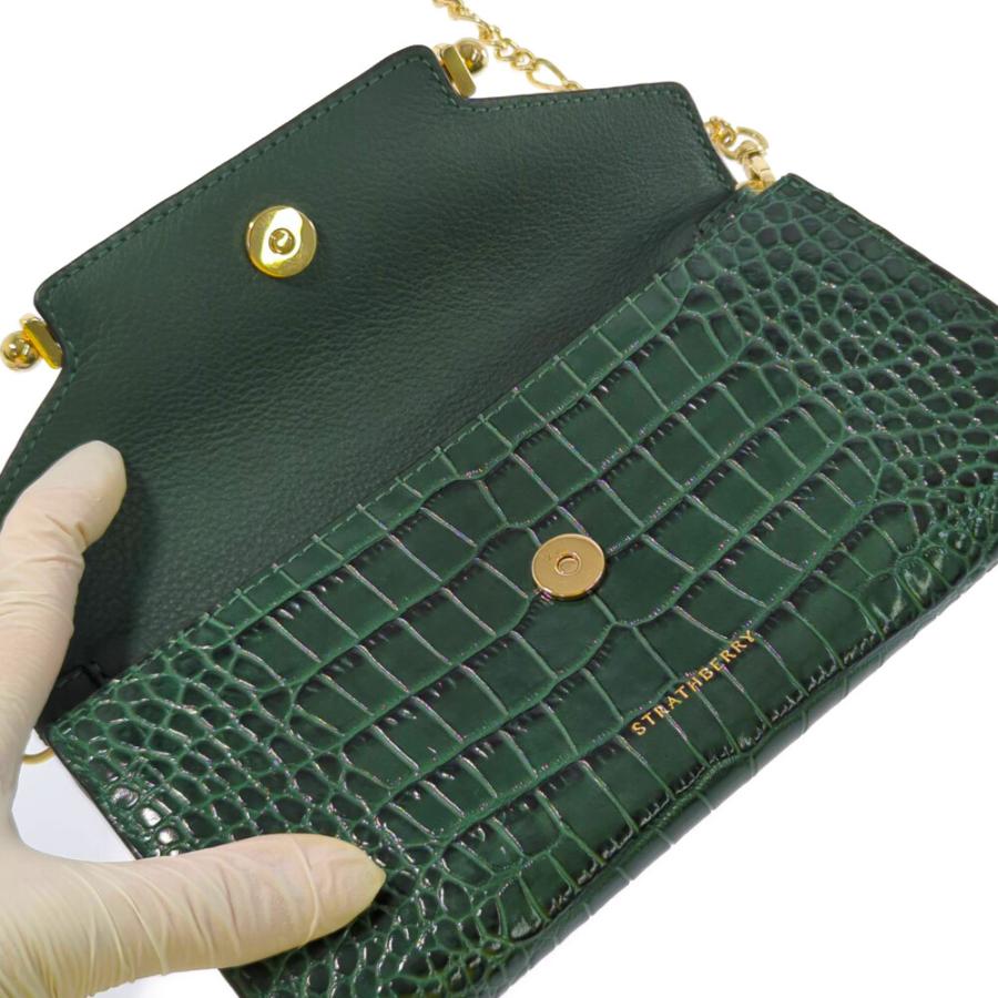 STRATHBERRY ストラスベリー 型押しレザー ウォレット ショルダー