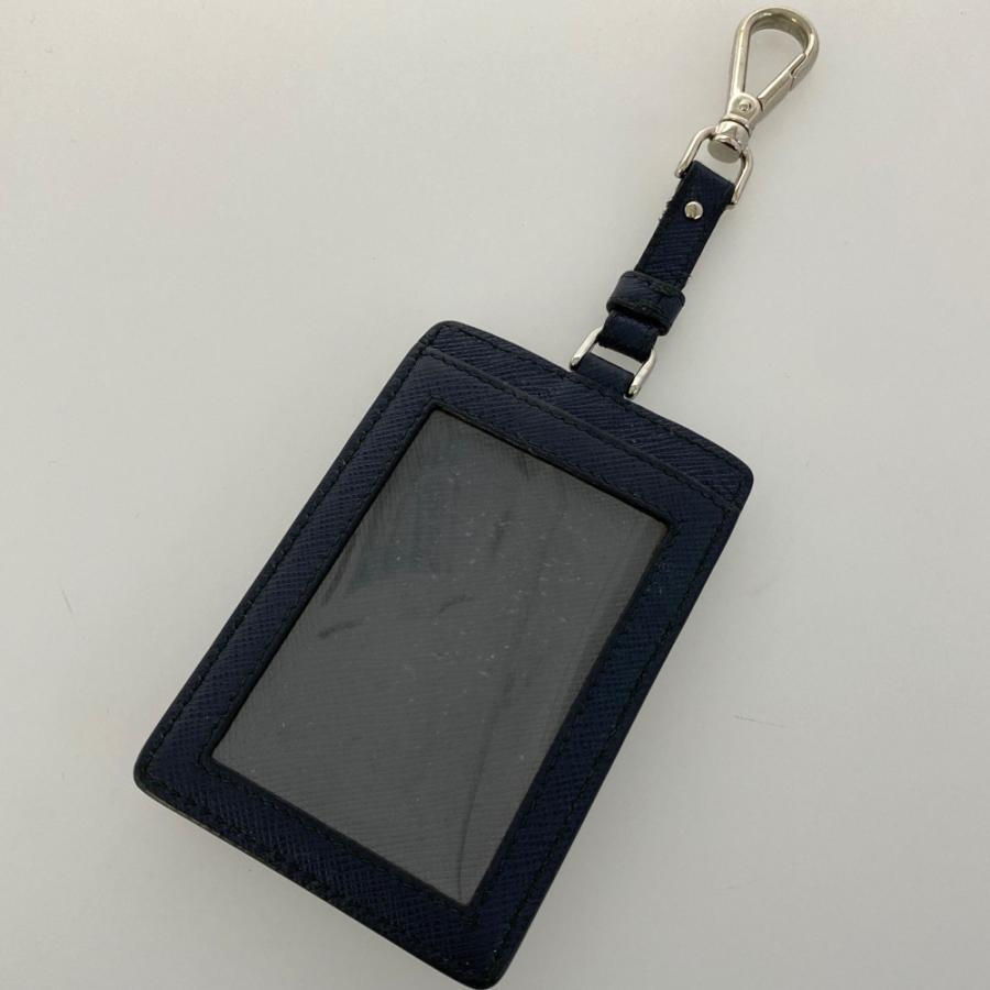 【PRADA】マネークリップ、ロボットケース PRADA（プラダ） ロボット パスケースカードケース/ネイビー/ブラック