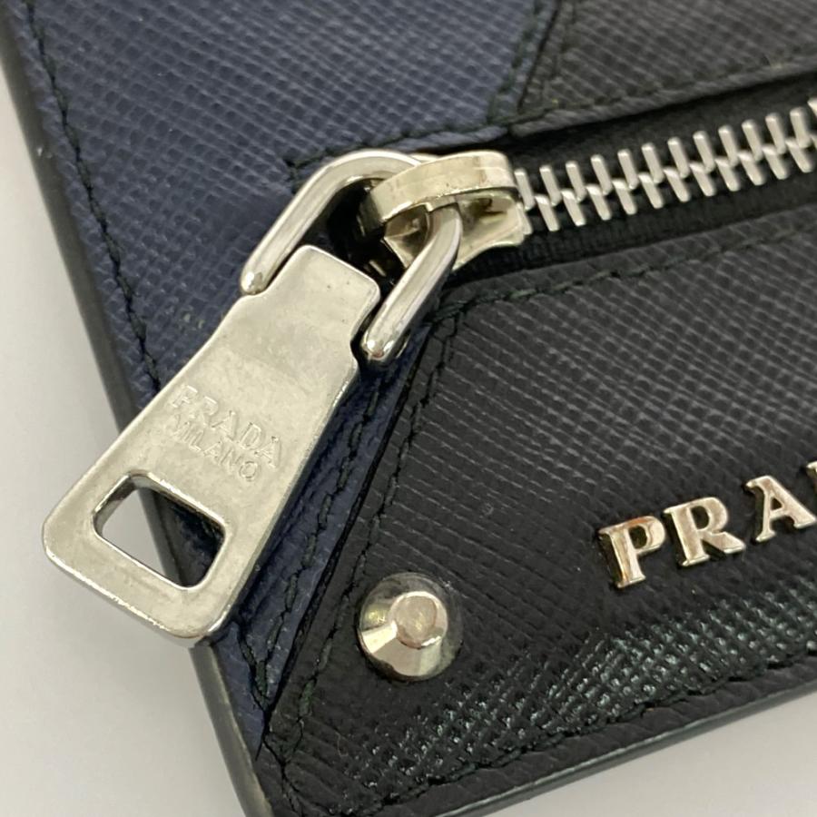 PRADA（プラダ） ロボット パスケースカードケース/ネイビー/ブラック