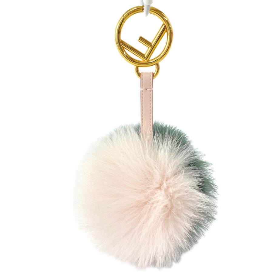 極美品✨フェンディ FENDI ポンポンバッグチャーム ファー ピンク ベージュ FENDI フェンディ エフイズフェンディ フォックスファー