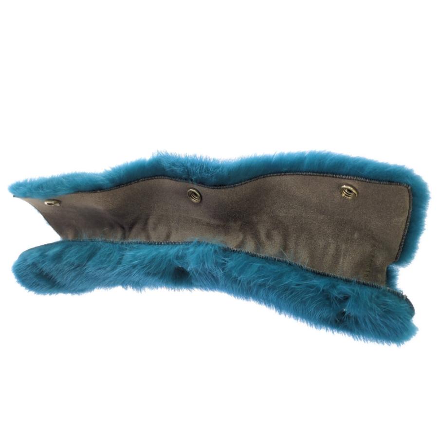 Valextra ネイビー ファー ハンドルカバー ノベルティチャーム付き