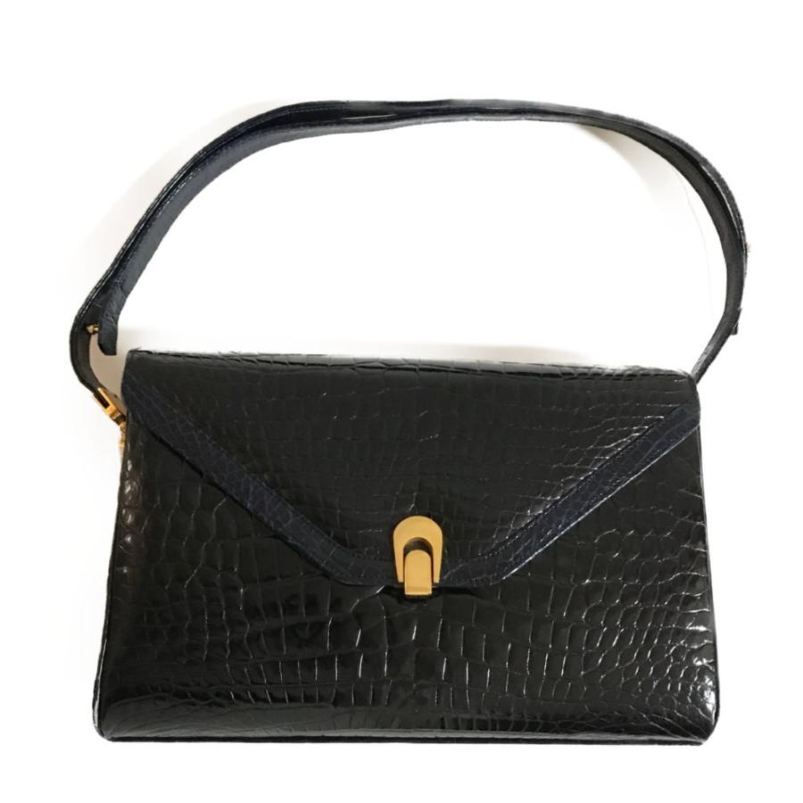 ベルマ フラップハンドバッグ/ブラック×ネイビー/BERMA 翌日配送可/RF5  