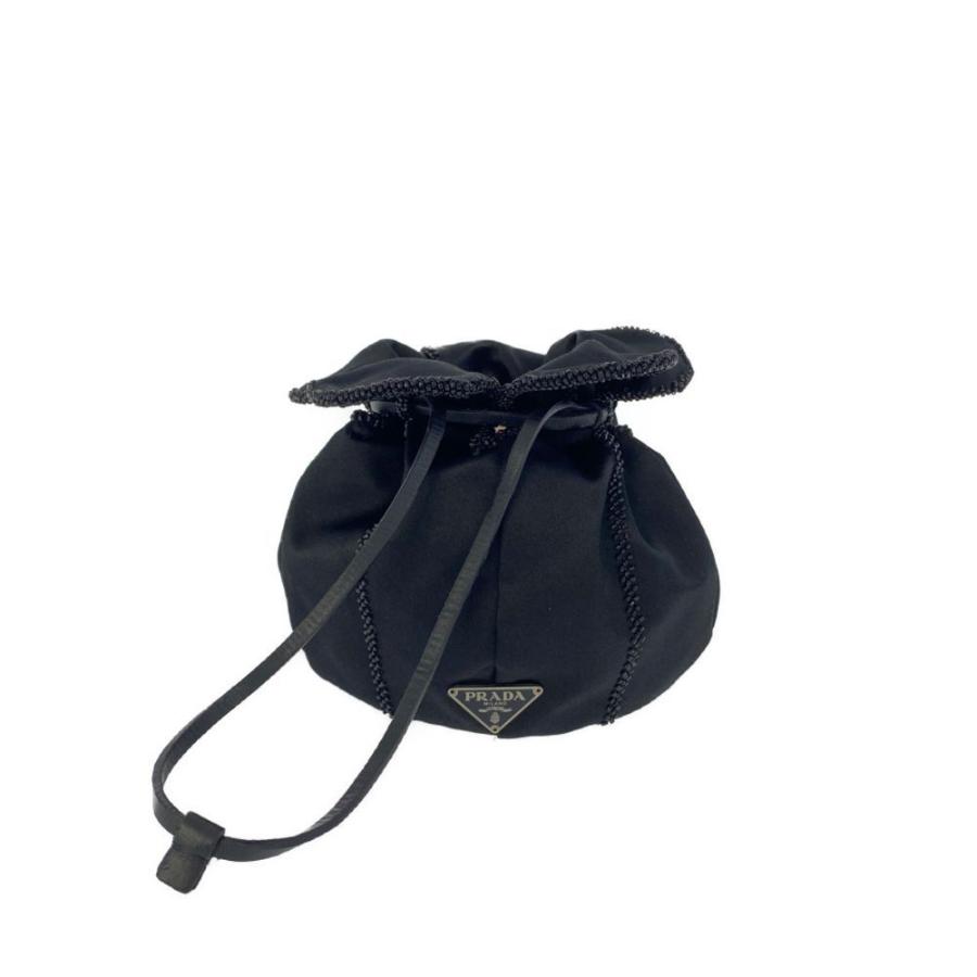 PRADA ビーズ装飾 ブラック巾着バッグ ☆PRADA☆プラダ・ビーズ