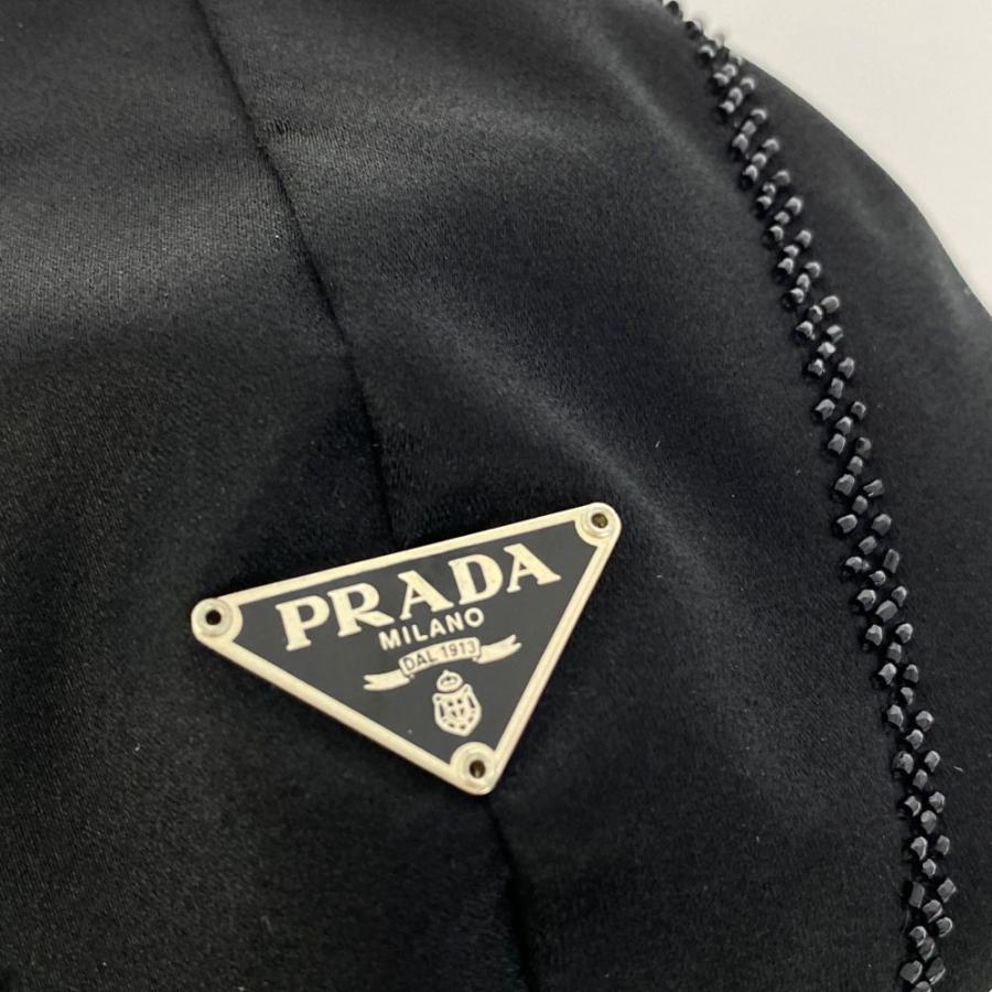 PRADA プラダ サテン ビーズ刺繍 巾着ハンドバッグ ポーチ