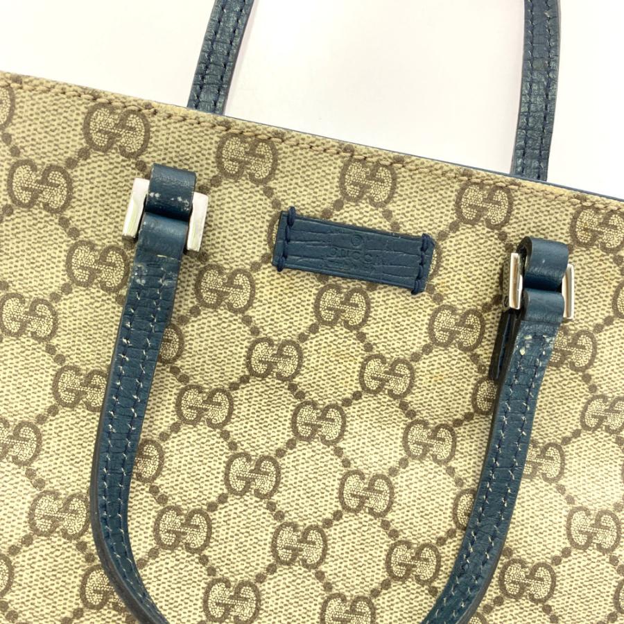 GUCCI（グッチ） GGスプリーム・ハンドバッグ/114600/ベージュ/ブルー