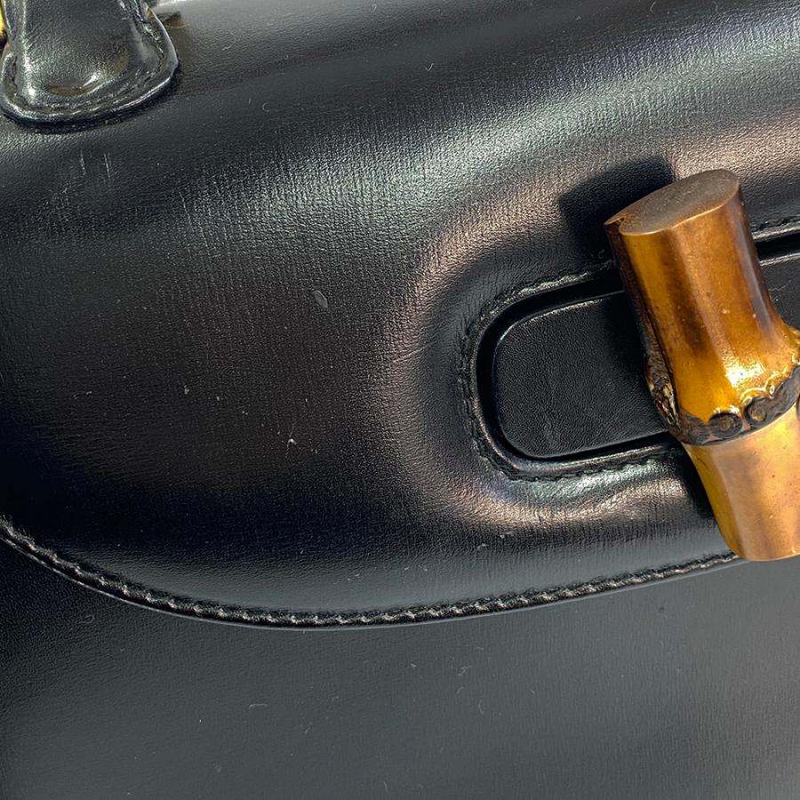 Gucci 黒 レザーハンドバッグ バンブーハンドル 楽天市場】グッチ GUCCI ハンドバッグ バンブー ハンドル 黒 ブラック