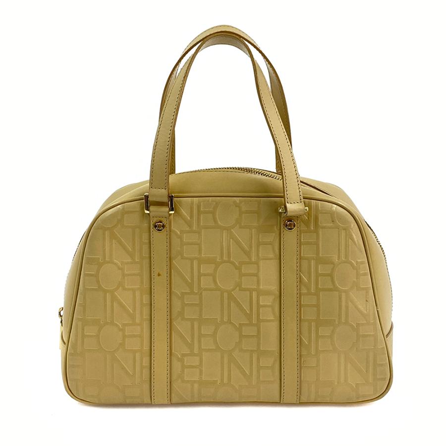 CELINE ロゴ入り ベージュ ハンドバッグ