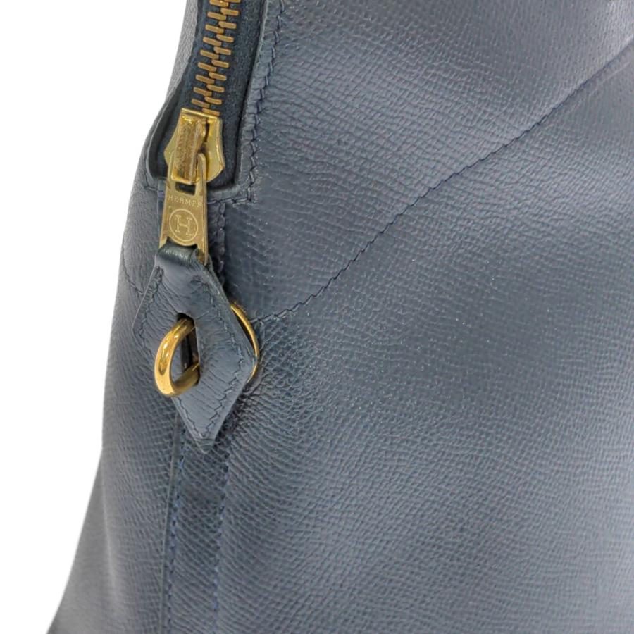HERMES（エルメス） ボリード35・バイカラー ハンドバッグ/ネイビー