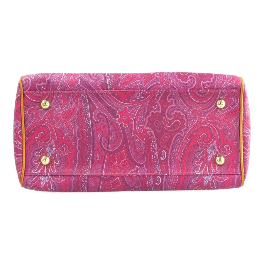 美品✨エトロ ミニボストン ハンドバッグ PVC×レザー 本革 鍵付き 総柄 美品✨エトロ ミニボストン ハンドバッグ PVC×レザー 本革 鍵