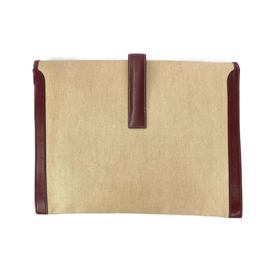 エルメス クラッチバッグ ベージュ/ワイン