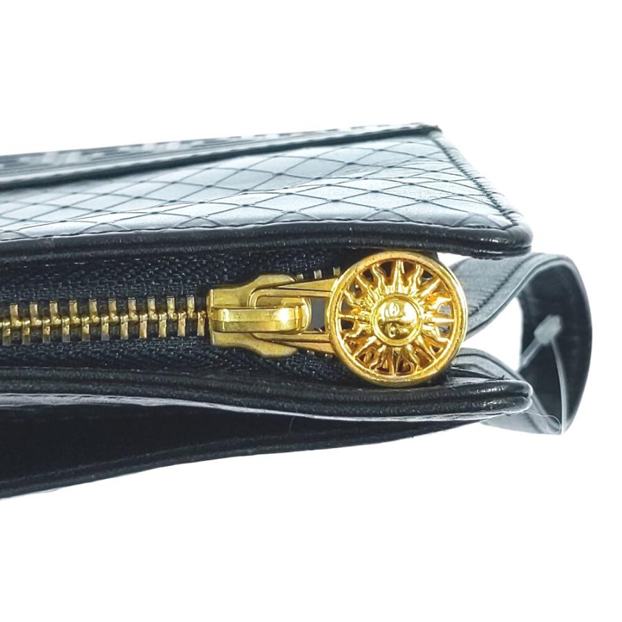 VERSACH ヴェルサーチ　クラッチバッグ ヴェルサーチ VERSACE ワッペンクラッチバッグ ブラック