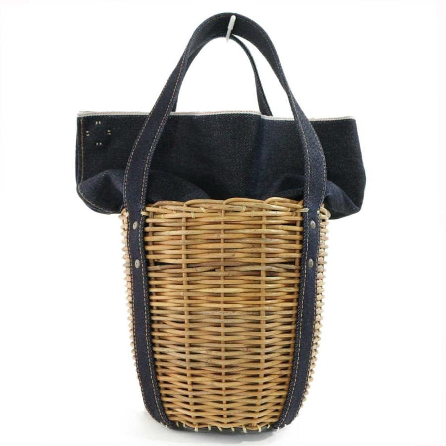 18SS 美品 エバゴス デニムバーキンカゴバッグ・ハンドバッグ