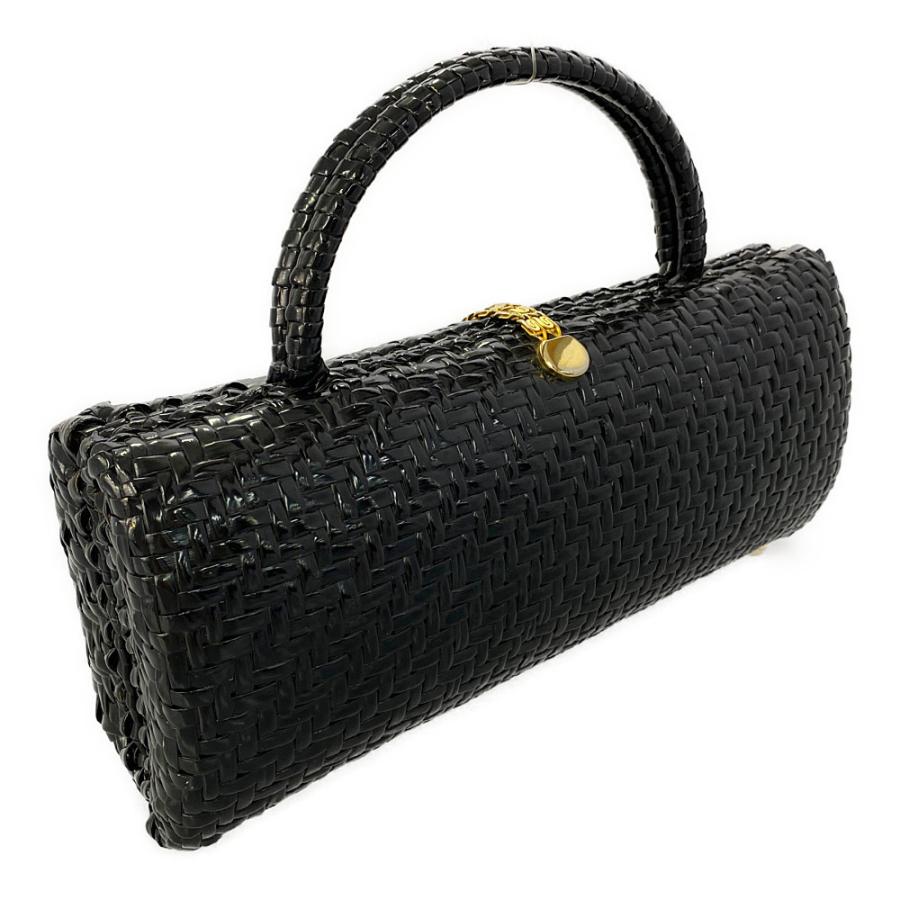 courreges（クレージュ） チェーン金具付ラタンかごバッグ/ブラック
