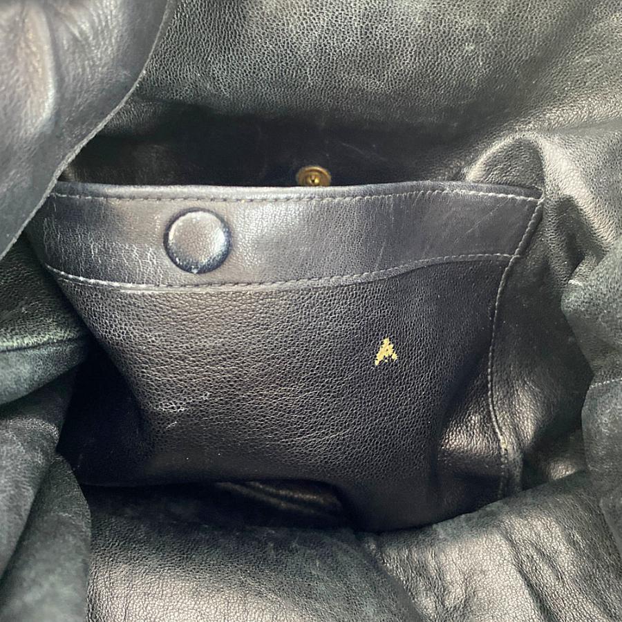 GUCCI グッチ OLDGUCCI・リングハンドル・レザー巾着