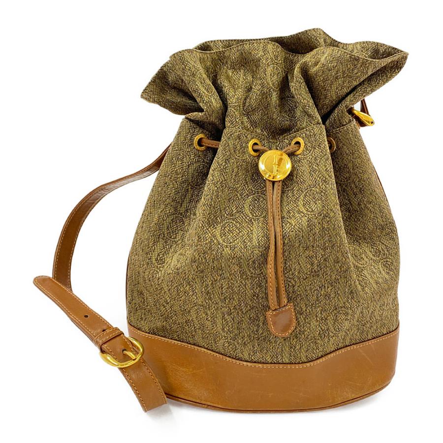 GUCCI ショルダーバッグ　巾着 レディース] ヴィンテージ グッチ 巾着ショルダーバッグ ブラウン [GUCCI]