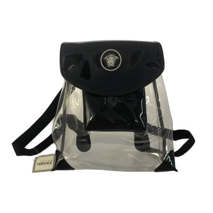 ヤングヴェルサーチ メデューサPVCリュックバッグ/クリア/ブラック