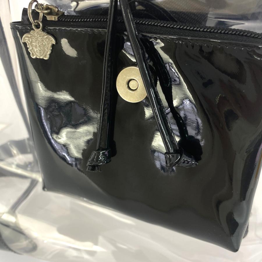 ヤングヴェルサーチ メデューサPVCリュックバッグ/クリア/ブラック  