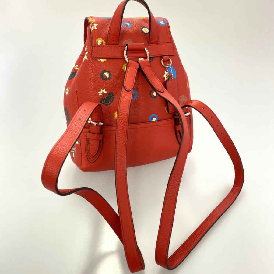 COACH（コーチ） ミニターンロックフローラルプリントレザーリュック